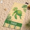 Picture of Personalized Kids Beach Towel, Custom Name Ocean Towel, Cute Sea Animal Towel for Kids, Whale Turtle Jellyfish Starfish Kid Beach Towel