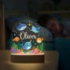 Picture of Personalized Ocean Animal Night Light, Custom Name LED Acrylic Lamp for Kids, Sea Creature Nursery Decor, Under Sea Bedroom Gift Birthday