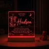 Picture of Personalized Baptism Night Light for Boys, Custom Acrylic LED Lamp with Name & Baptism Date, Christian Nursery Decor, Baby Baptism Gift
