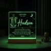 Picture of Personalized Baptism Night Light for Boys, Custom Acrylic LED Lamp with Name & Baptism Date, Christian Nursery Decor, Baby Baptism Gift