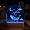 Picture of Personalized Whale Night Light, Custom Name Ocean Nursery Lamp, Baby Whale LED Acrylic Light, Under the Sea Nursery Decor, Baby Shower Gift