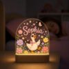 Picture of Personalized Goose Night Light, Custom Name LED Lamp for Girls, Cute Goose Nursery Decor, Floral Night Light, Baby Girl Bedroom Gift Decor