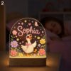 Picture of Personalized Goose Night Light, Custom Name LED Lamp for Girls, Cute Goose Nursery Decor, Floral Night Light, Baby Girl Bedroom Gift Decor