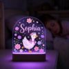 Picture of Personalized Goose Night Light, Custom Name LED Lamp for Girls, Cute Goose Nursery Decor, Floral Night Light, Baby Girl Bedroom Gift Decor