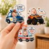 Picture of Personalized Car Kids Photo Fridge Magnet: Kids Face With Truck Frame Magnet, Fathers Day Gift For Dad, Grandpa, Papa Acrylic Magnet Decor
