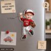 Picture of Custom Photo Acrylic Magnet, Personalized Baseball Player Magnet, Custom Baseball Photo Magnet, Fridge Magnet Gift, Baseball Team Keepsake