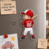 Picture of Custom Photo Acrylic Magnet, Personalized Baseball Player Magnet, Custom Baseball Photo Magnet, Fridge Magnet Gift, Baseball Team Keepsake