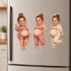 Picture of Personalized Pregnancy Fridge Magnet, Custom Pregnant Mom Photo Magnet, Funny Baby Bump Acrylic Magnet, Pregnancy Announcement Mom-to-Be