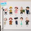Picture of Personalized Career Face Magnet, Custom Photo Fridge Magnet, Future Profession Gift Kids, Doctor Teacher Pilot Magnet, Acrylic Refrigerator