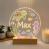 Picture of Personalized Ocean Turtle Animal Night Light For Boy Kids, Custom Name LED Acrylic Lamp, Sea Turtle Seahorse Nursery Decor, Kid Bedroom Gift