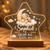 Picture of Personalized Baby Bear Night Light, Custom Baby Name LED Lamp, Bear Moon Acrylic Night Light, Nursery Decor, Baby Shower Gift Birthday