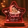 Picture of Personalized Baby Bear Night Light, Custom Baby Name LED Lamp, Bear Moon Acrylic Night Light, Nursery Decor, Baby Shower Gift Birthday