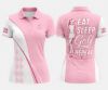 Picture of Personalized Women’s Golf Polo Shirt, Eat Sleep Golf Repeat Pink Golf Jersey, Custom Name Sleeve, Golfer Gift for Her, Golf Girl Polo Shirt