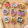 Picture of Personalized Teacher Badge Reel, Custom Pencil Badge Holder, Retractable Nurse ID Reel, Teacher Name Badge Clip, Back To School  Badge Reel