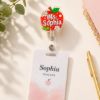 Picture of Personalized Teacher Badge Reel, Custom Pencil Badge Holder, Retractable Nurse ID Reel, Teacher Name Badge Clip, Back To School  Badge Reel