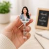 Picture of Personalized Teacher Badge Reel, Custom Photo Acrylic ID Holder, Teacher Appreciation Gift, School Staff Badge Clip, Back To School Teacher
