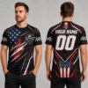 Picture of Personalized Racing Jersey Shirt, Custom Name Number Race Car Shirt, American Flag Motorsport Tee, Short Sleeve Pit Crew Shirt, Racer Gift