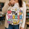 Picture of Personalized Teacher Door Sign, Custom Classroom Name Sign, Round Wooden Teacher Door Hanger, Teacher Appreciation Gift, Back To School