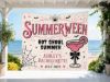 Picture of Personalized Summerween Bachelorette Banner, Custom Halloween Beach Party Tapestry, Hot Ghoul Summer Bridal Shower Backdrop Halloween Gift