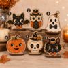 Picture of Vintage Cute Halloween Wooden Table Decor, Owl Witch Shelf Sitter, Halloween Tiered Tray Decor, Fall Wood Sign, Spooky Cute Home Decoration