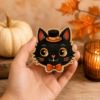 Picture of Vintage Cute Halloween Wooden Table Decor, Owl Witch Shelf Sitter, Halloween Tiered Tray Decor, Fall Wood Sign, Spooky Cute Home Decoration