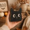 Picture of Halloween Wooden Block Decor Set, Black Cat Ghost Pumpkin Shelf Sitters, Rustic Farmhouse Halloween Tiered Tray Decor, Fall Wood Blocks