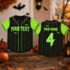 Picture of Personalized Halloween Baseball Jersey, Custom Name Number Spooky Bat Shirt, Orange Black Pinstripe Jersey, Kids Halloween Party Outfit