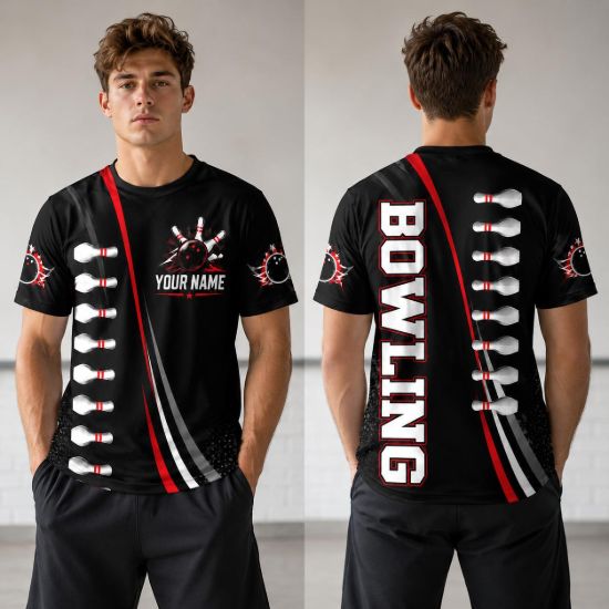 Picture of Custom Bowling Jersey, Personalized Bowling Shirt, Bowling Team Uniform, Custom Name Bowling League Shirt, Bowling Gift for Bowlers