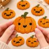 Picture of Cute Halloween Pumpkin Embroidered Patch | Iron On Sew On Jack O Lantern Patch | Spooky Applique for Jacket Hat Backpack