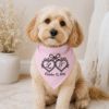 Picture of Personalized Embroidered Dog Bandana, Embroidered Wedding Dog Bandana, Custom Initial Pet Scarf, Ring Bearer Dog Gift, Monogram Dog