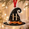 Picture of Personalized Halloween Witch Hat Acrylic Ornament, Custom Initial Halloween Tree Decoration, Pumpkin Keepsake Gift 2026 Halloween Onrament