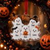 Picture of Personalized Family Ghost Acrylic Ornament, Custom Halloween Boo Crew Ornament, Ghost Family Name Ornament, Halloween Keepsake Gift Hallo