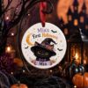 Picture of Personalized First Halloween Ornament, Baby Halloween Ornament, Witch Cat Halloween Keepsake, Baby's First Halloween Gift, Ceramic Ornament