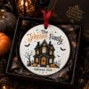 Picture of Personalized Family Halloween Ornament, Custom Haunted House Ceramic Ornament, Halloween Family Keepsake, Haunted House Halloween Decor