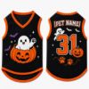 Picture of Personalized Halloween Dog Jersey, Custom Ghost Pumpkin Dog Shirt, Custom Pet Halloween Jersey, Custom Pet Jersey, Halloween Dog Gift