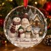 Picture of Personalized Family Snowman Crystal Glass Ornament, Custom Names and Pet, Christmas Keepsake, Family Holiday Gift, Christmas Tree Decor 2026