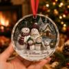 Picture of Personalized Family Snowman Crystal Glass Ornament, Custom Names and Pet, Christmas Keepsake, Family Holiday Gift, Christmas Tree Decor 2026