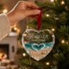 Picture of Personalized Wedding Ornament, Custom Location Coordinate Heart Ornament, Couple Christmas Gift, Anniversary Keepsake, Wedding Newlywed Gift