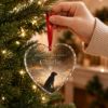 Picture of Personalized Pet Memorial Ornament, Dog Loss Keepsake Crystal Heart Ornament, Custom Pet Name Christmas Gift, Dog Memorial Ornament