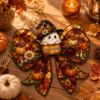 Picture of Personalized Halloween Ghost Bow Suncatcher, Custom Acrylic Window Hanging, Cute Witch Ghost Decor, Pumpkin Autumn Ornament, Halloween Gift