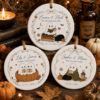 Picture of Personalized Ghost Couple Halloween Ornament, Custom Cute Ghost Book Club Ceramic Ornament, Fall Pumpkin Keepsake Gift Halloween Gift