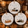 Picture of Personalized Ghost Couple Halloween Ornament, Custom Cute Ghost Book Club Ceramic Ornament, Fall Pumpkin Keepsake Gift Halloween Gift