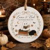 Picture of Personalized Ghost Couple Halloween Ornament, Custom Cute Ghost Book Club Ceramic Ornament, Fall Pumpkin Keepsake Gift Halloween Gift