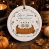 Picture of Personalized Ghost Couple Halloween Ornament, Custom Cute Ghost Book Club Ceramic Ornament, Fall Pumpkin Keepsake Gift Halloween Gift