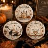 Picture of Personalized Ghost Coffee Halloween Ornament, Custom Ceramic Couple Ornament, Pumpkin Spice Lovers Gift, Fall Coffee Keepsake Decor Ornament