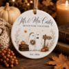 Picture of Personalized Ghost Wedding Halloween Ornament, Custom Ceramic Newlywed Ornament, Just Married Gift, First Halloween Married Keepsake