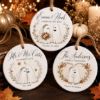 Picture of Personalized Ghost Couple Halloween Ornament, Custom Ceramic Wedding Ornament, Spooky Newlywed Gift, First Halloween Married Keepsake