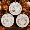 Picture of Personalized Ghost Couple Halloween Ornament, Custom Ceramic Wedding Ornament, Spooky Newlywed Gift, First Halloween Married Keepsake