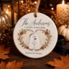 Picture of Personalized Ghost Couple Halloween Ornament, Custom Ceramic Wedding Ornament, Spooky Newlywed Gift, First Halloween Married Keepsake