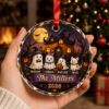 Picture of Personalized Halloween Family Glass Ornament, Custom Ghost Pumpkin House Crystal Ornament, Family Name Halloween Keepsake Gift 2026 Ornament